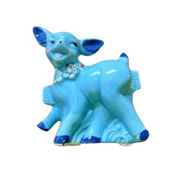 Vintage Other - Vintage Blue Lamb Planter, Baby Deer Planter, ORCO Ceramics,1950s